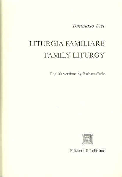 Cover Page of english translation of book named "Liturgia familiare Family Liturgy"