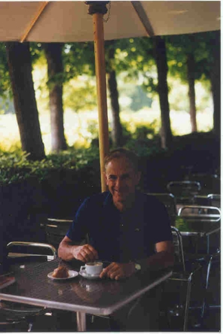 George Craft at a cafe table