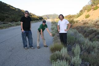 Students collecting Penstemon heterophyllus