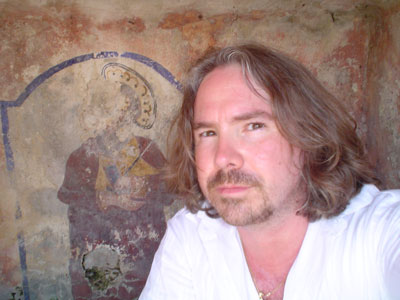 Liam next to St Paul on the wall