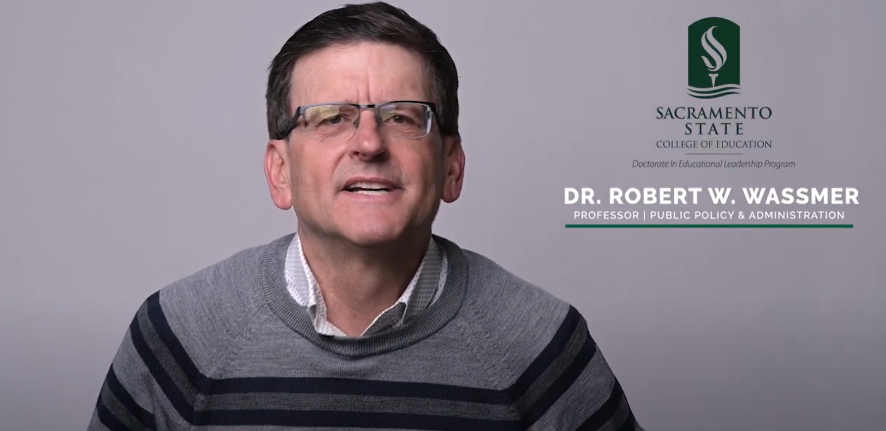 Image from the video thumbnail of Professor Robert Wassmer