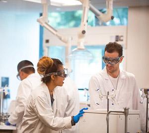 Students gaining hands-on experience in a science complex lab