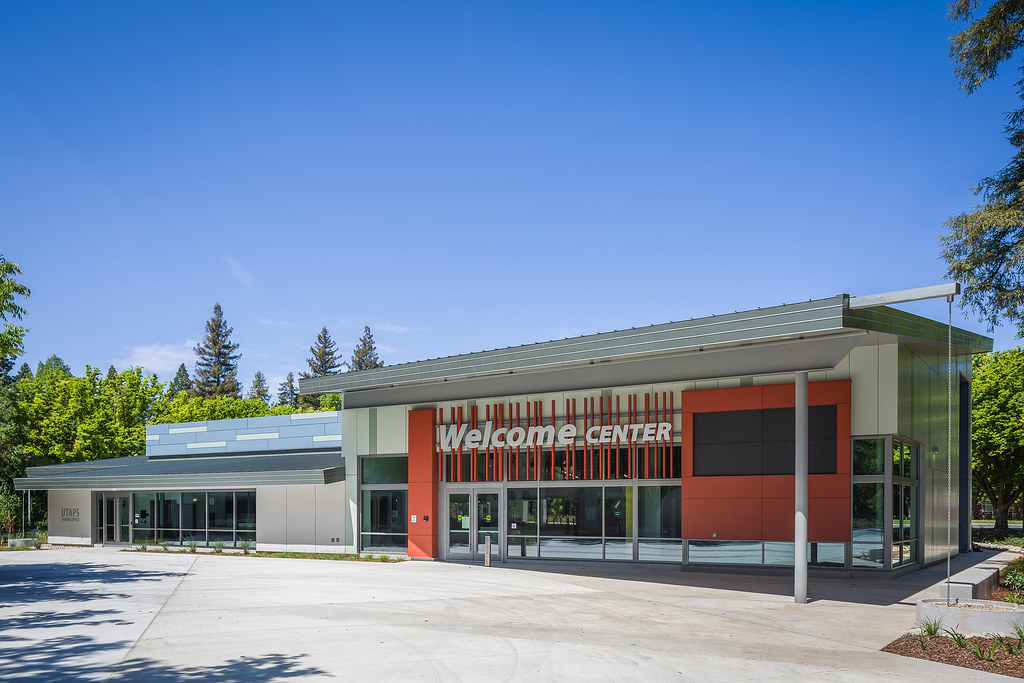 Exterior of the Welcome Center at Sac State