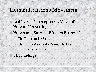 human relations movement essay