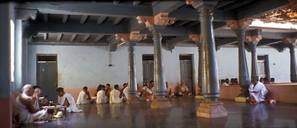 vedic students on veranda surrounding Sankara temple