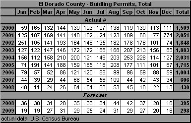 table, Building Permits, 2000-2009