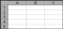 Sample of cells in worksheet