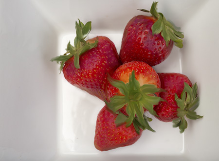 photo of 5 strawberries by susan leith