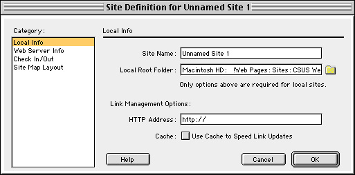 Site definition: Root level