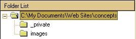Selecting a FrontPage Web to delete