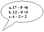 Oval Callout: a. 17  9 =8
b. 12  9 =3
c. 4  2 = 2
