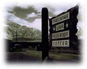 [Sign at entrance to Manzanar War Relocation Center, California]