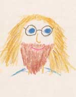 a drawing of Gary Shannon done by his daughter, Zoe, when she was 8