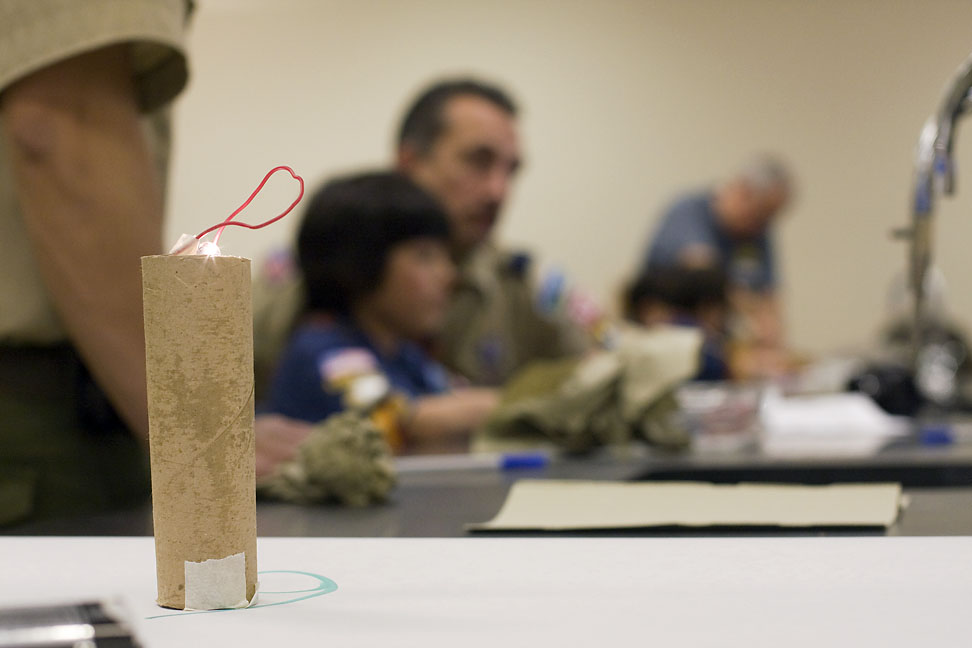 Picture of scout(s) doing physics experaments