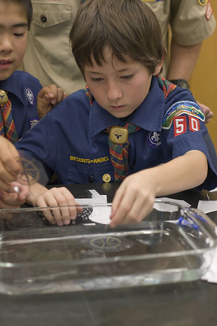 Picture of scout(s) doing physics experaments
