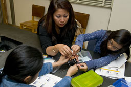 Picture of scout(s) doing physics experaments. Select (click) picture to view it enlarged.