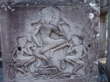 aspara or myph dancers in angkor, cambodia