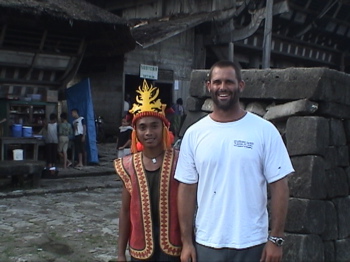dr. vann with a steele jumper in Nias, indonesia