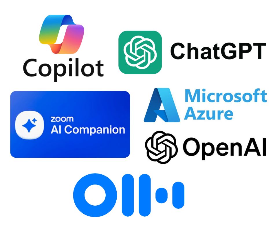 AI software logo collage