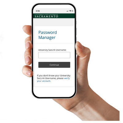 Image of password manager on mobile phone