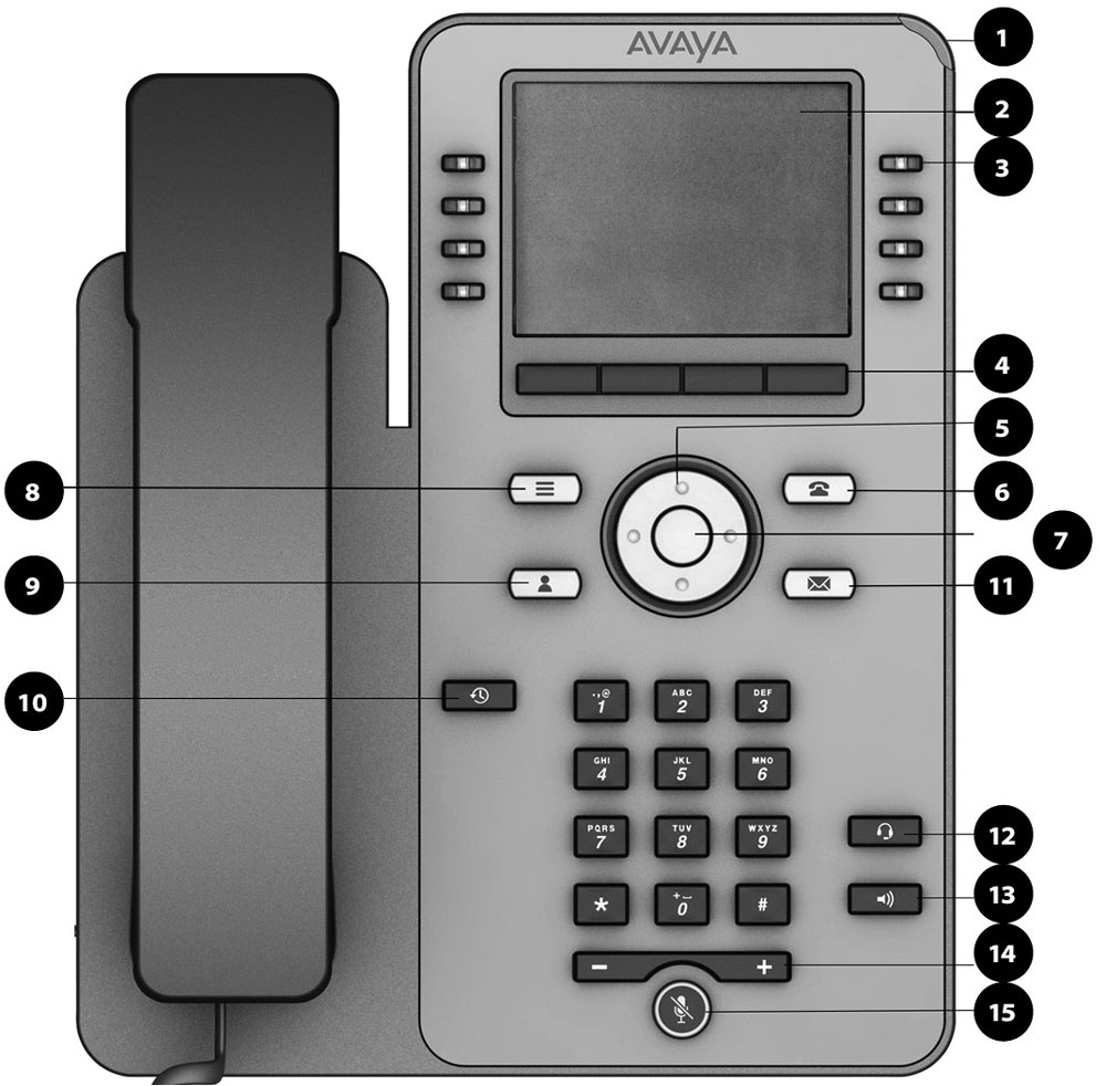 Top View of the Avaya 179 desktop phoneset