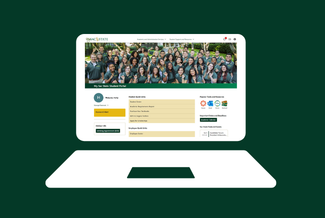 My Sac State Portal Preview in Laptop