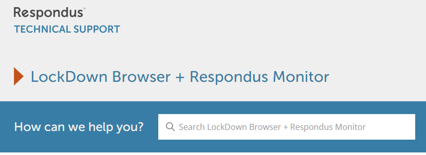 Respondus Technical Support Search Box