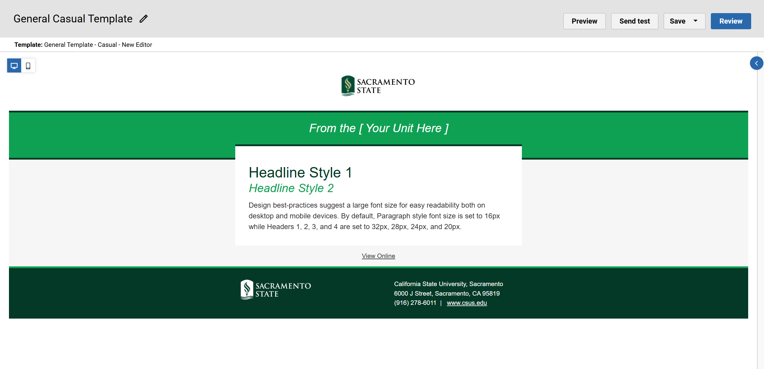 SacSend 2.0 General Casual Template