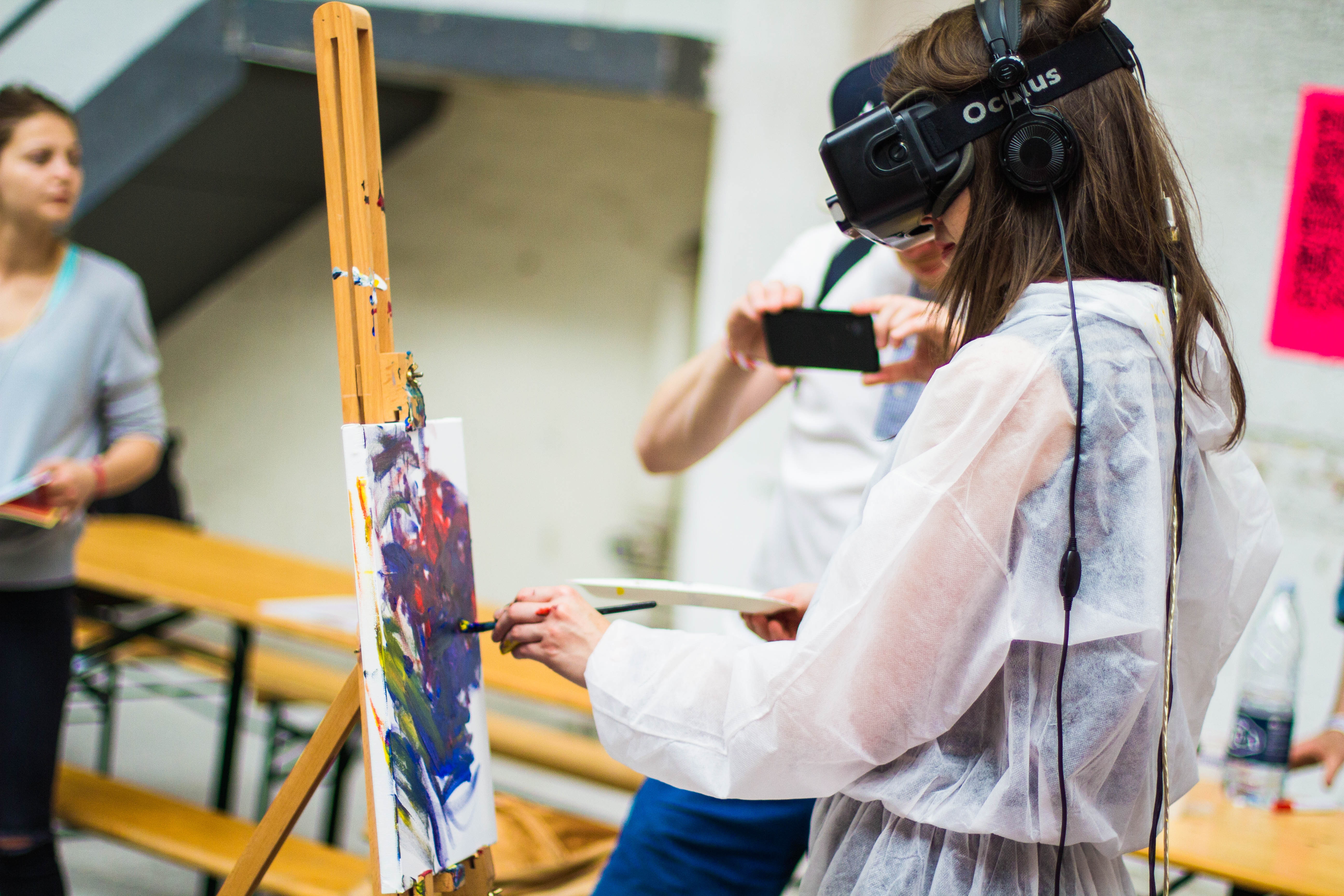 Woman Doing Virtual Reality Painting
