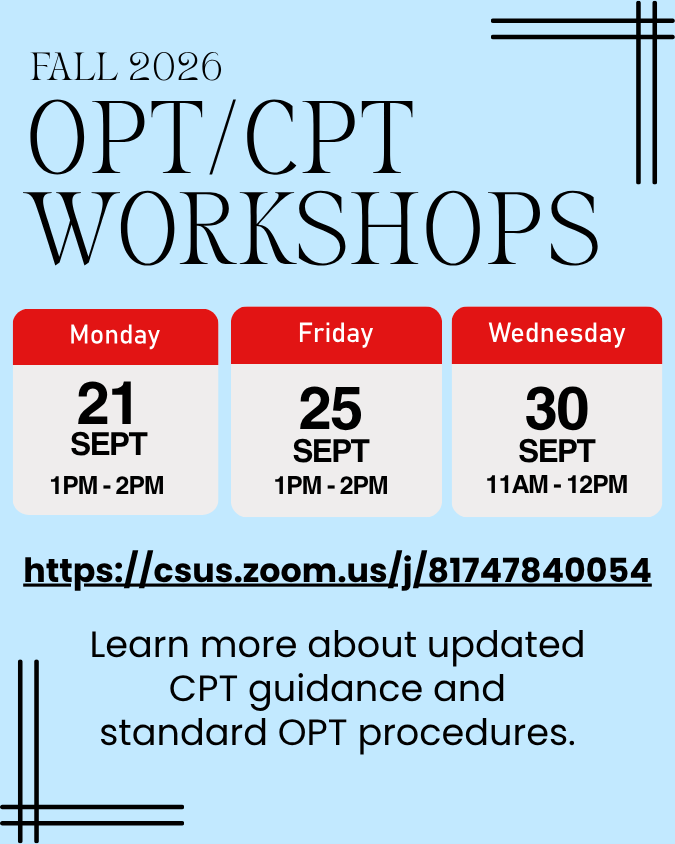 flyer of opt and cpt workshops