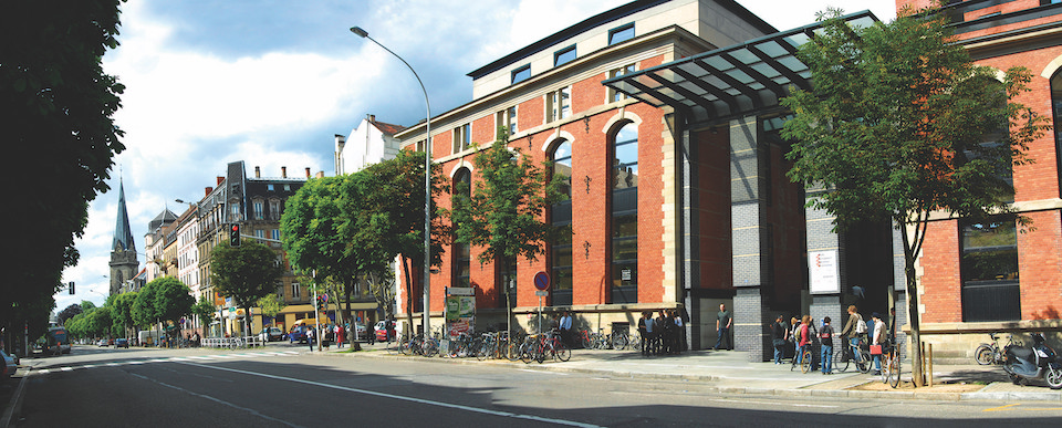 Campus building at Strasbourg Business School.