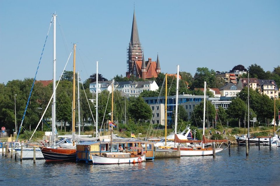 Boats in the port at Flensburg, Germany.