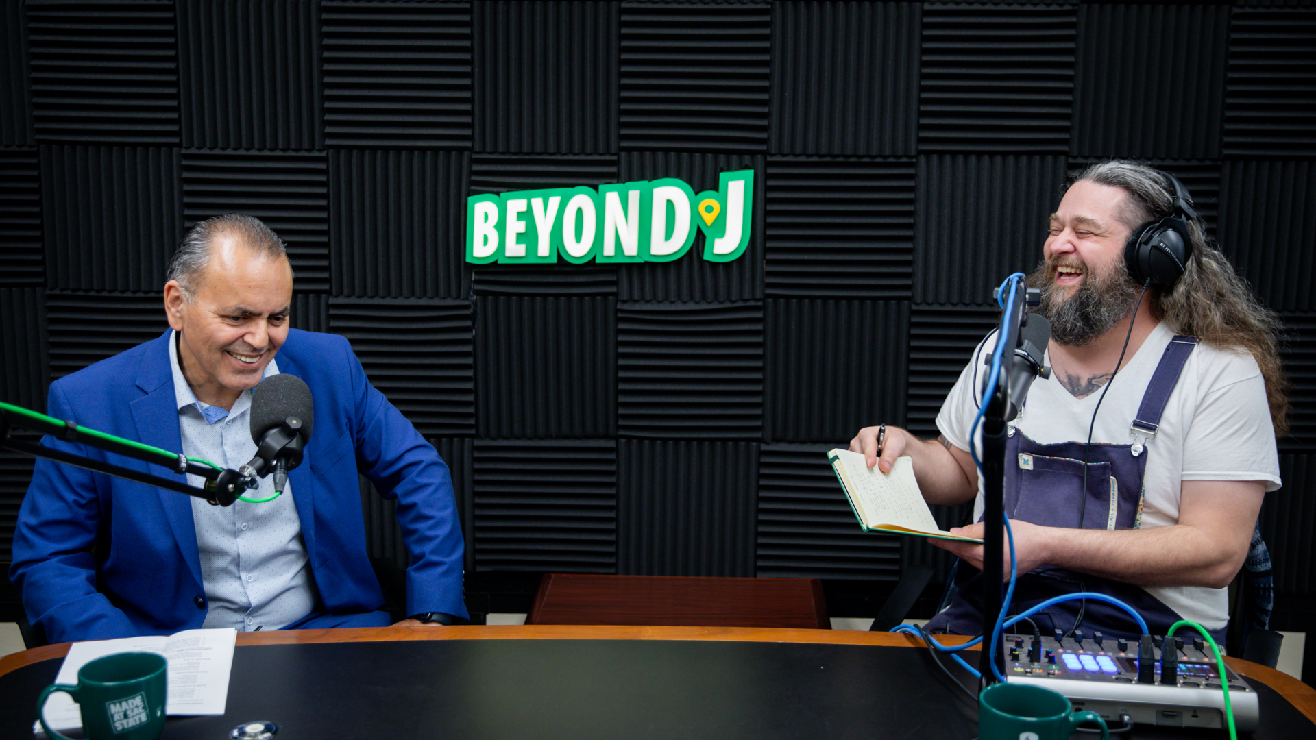 Carlos Nevarez and Phillip Altstatt in the Beyond J studio