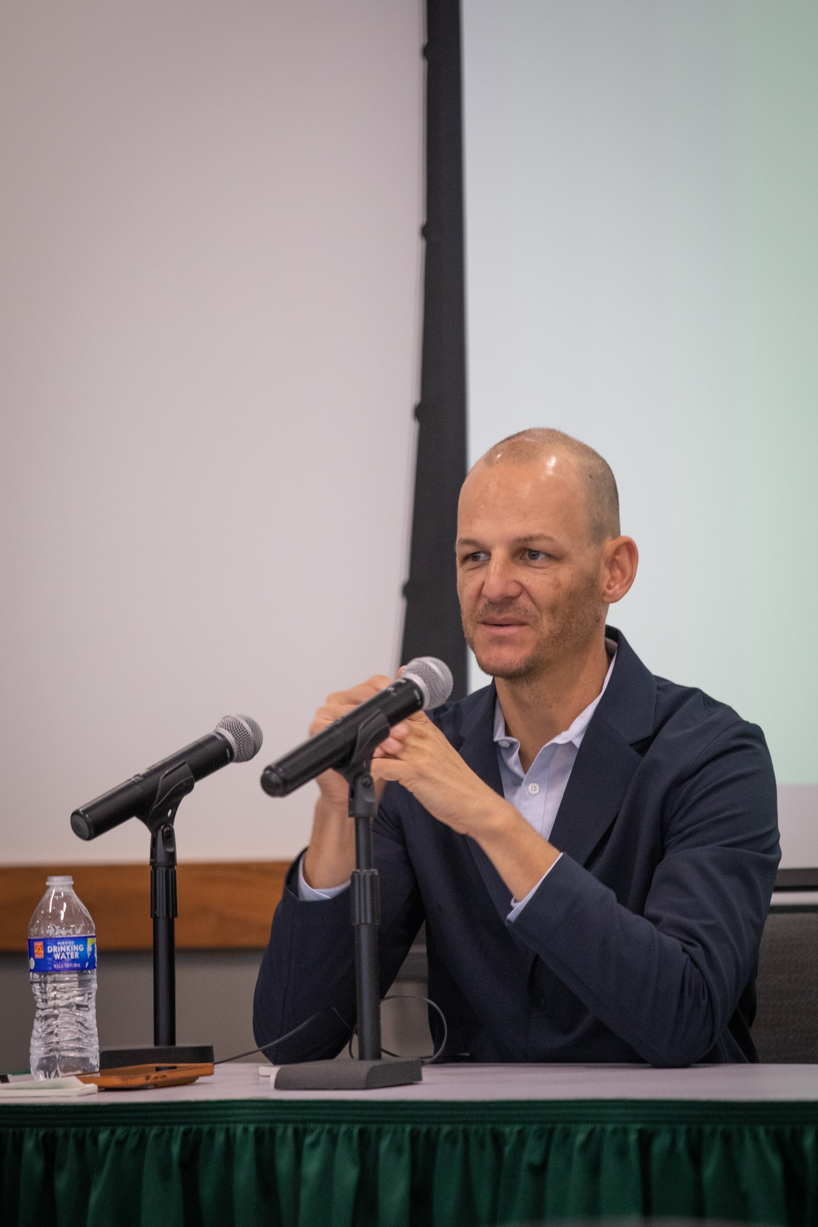 California Assemblymember Kevin McCarty on stage at Sac State during a discussion panel on the midterm election.