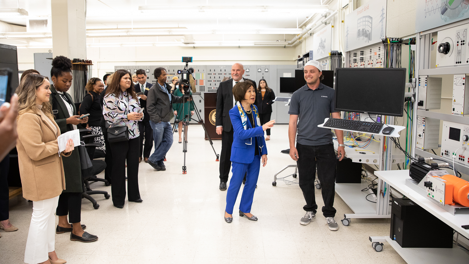 Rep. Doris Matsui visits Sac State's power engineering lab on April 18, 2022.