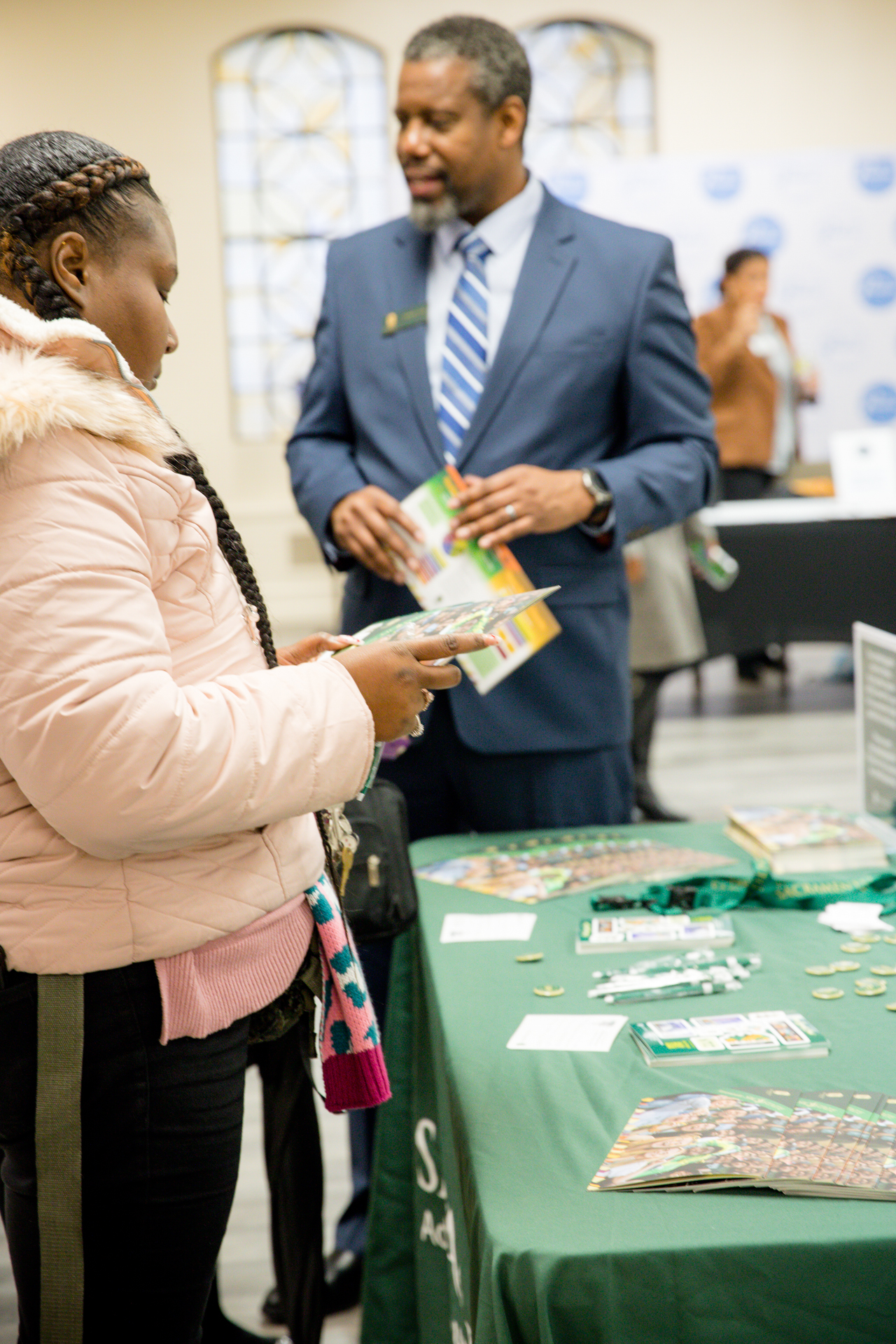 Sac State officials shared information about attending the University with churchgoers on Super Sunday.