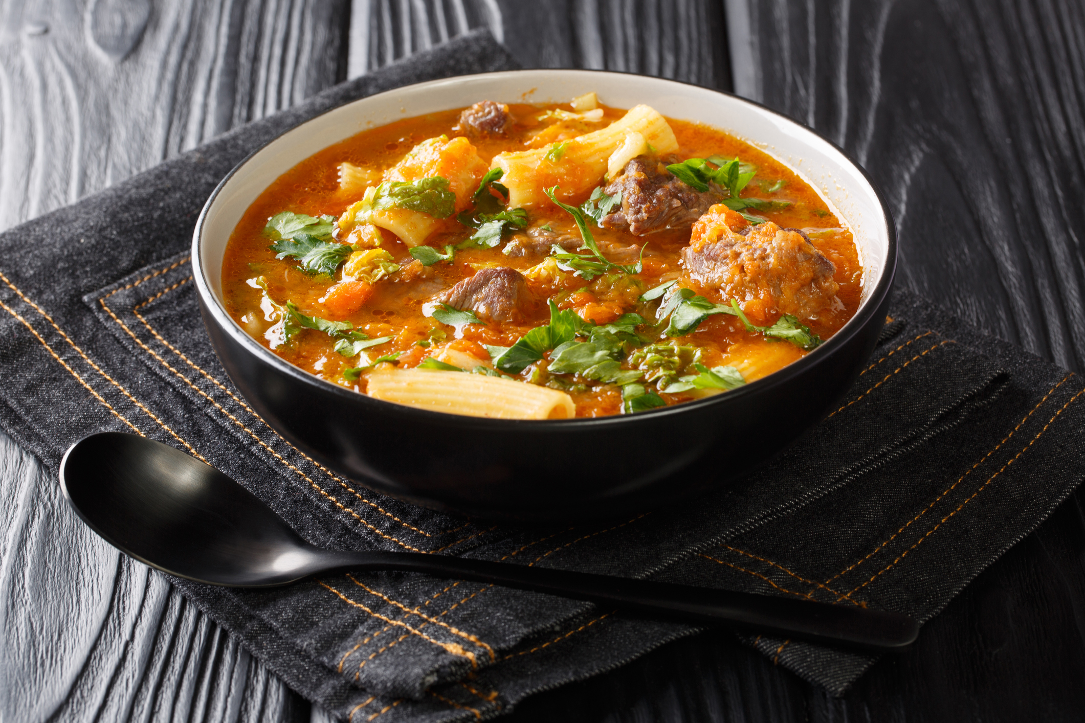 A bowl of soup joumou