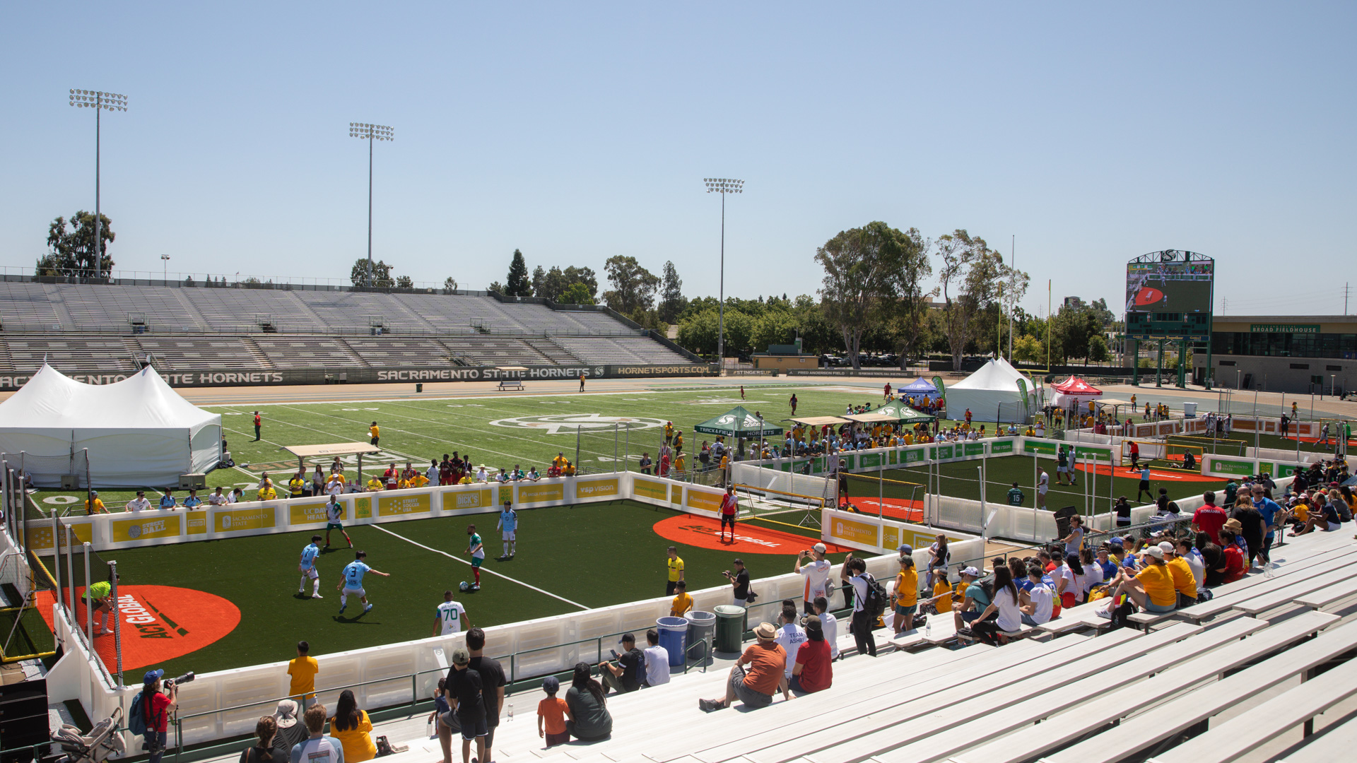 Athletes in the 2023 Homeless World Cup played hundreds of games like the one shown here. 