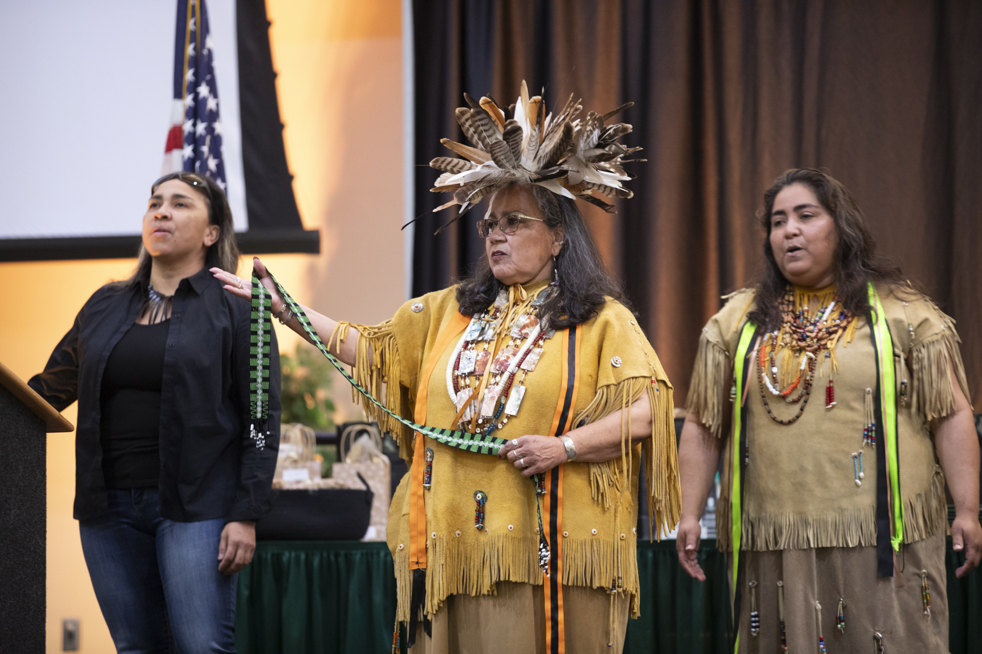 Traditional presentations were part of the opening of Sac State's Esak'tima' Center.