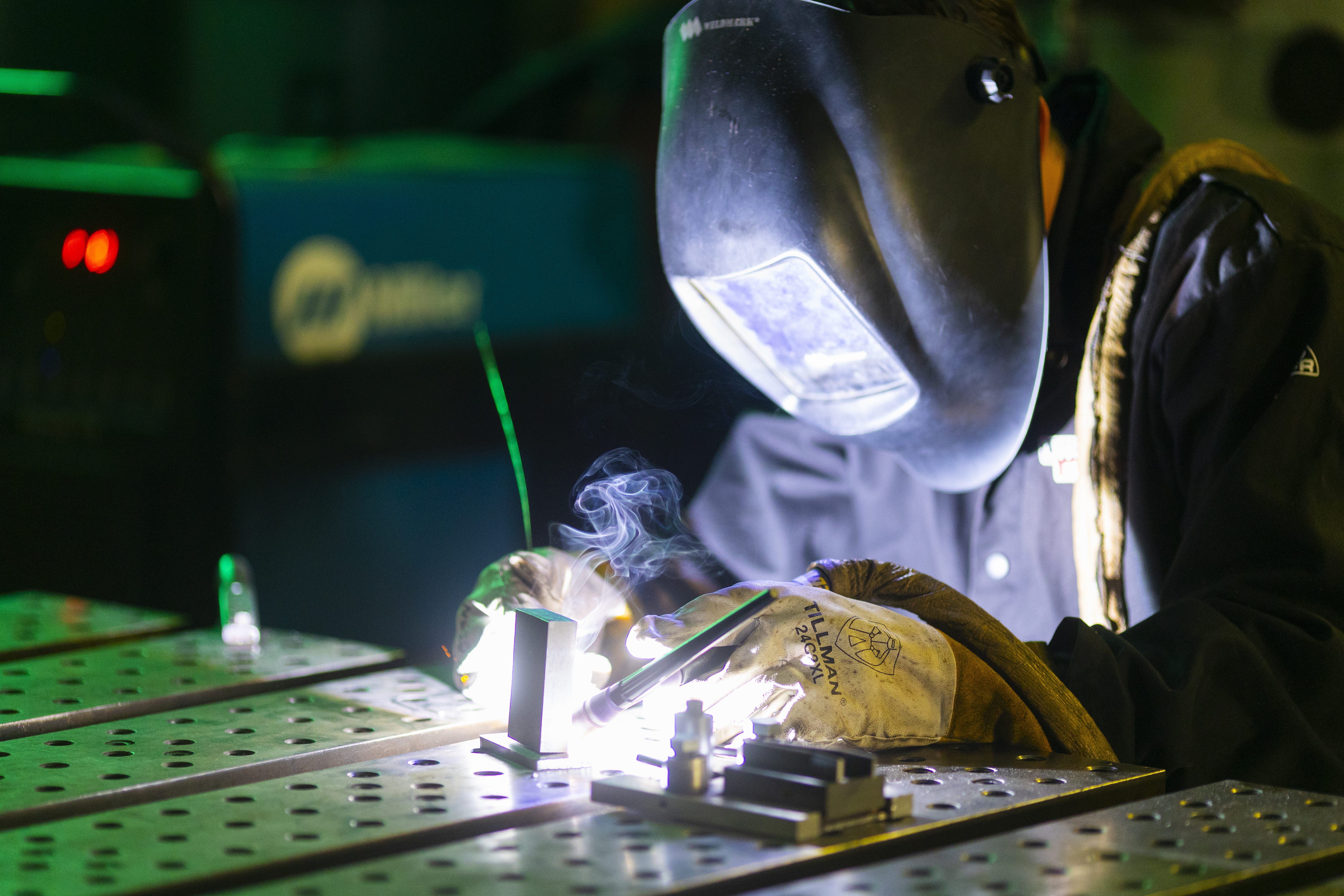 Engineering student welding
