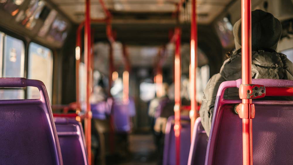 Interior of a municipal bus