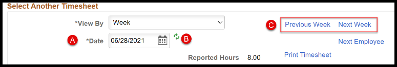 CHRS Timesheet navigate to pay period