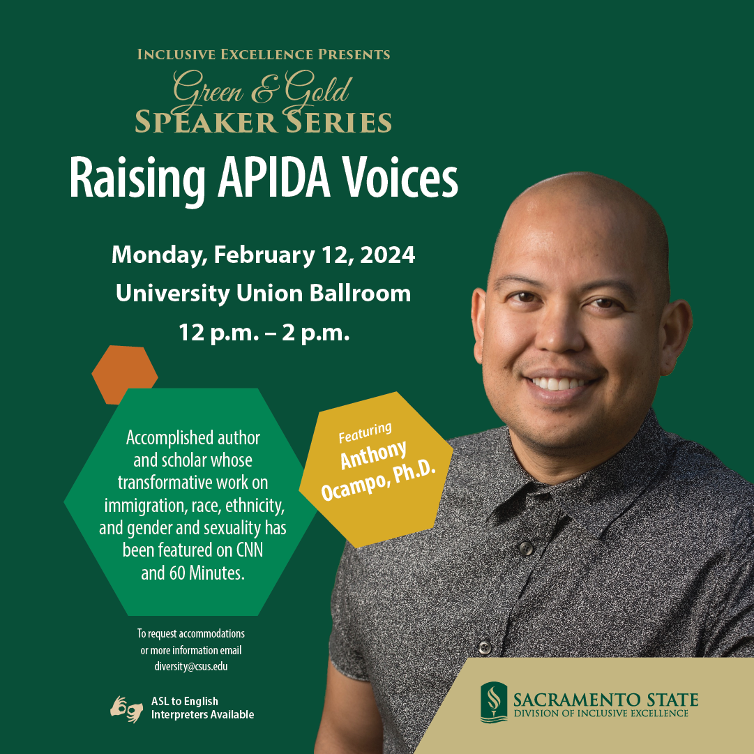 Green & Gold speaker series feat. Anthony Ocampo Feb. 12 from 12-2 in Union Ballroom 