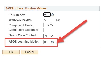 APDB class section values