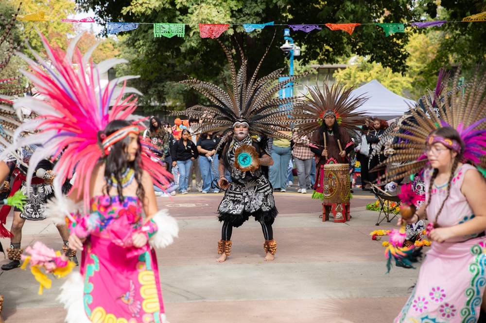 Native dancing and drumming performance