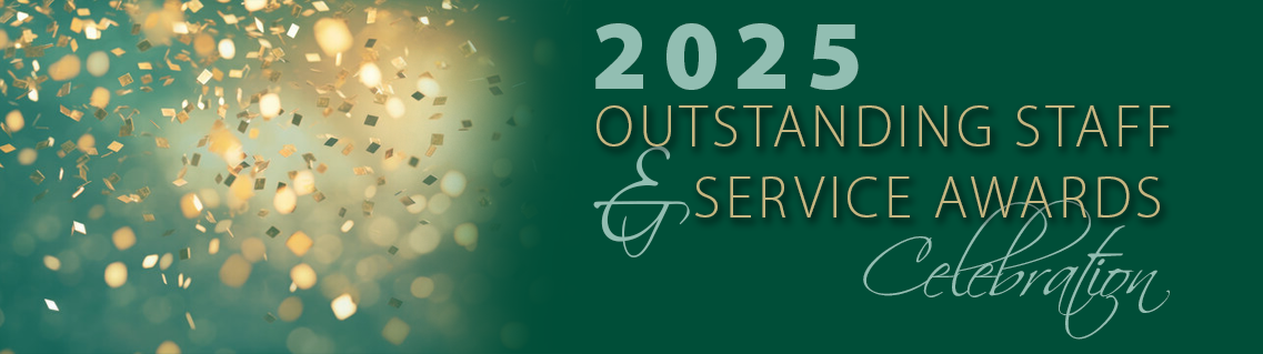 "2025 Outstanding Staff and Service Awards Celebration" header