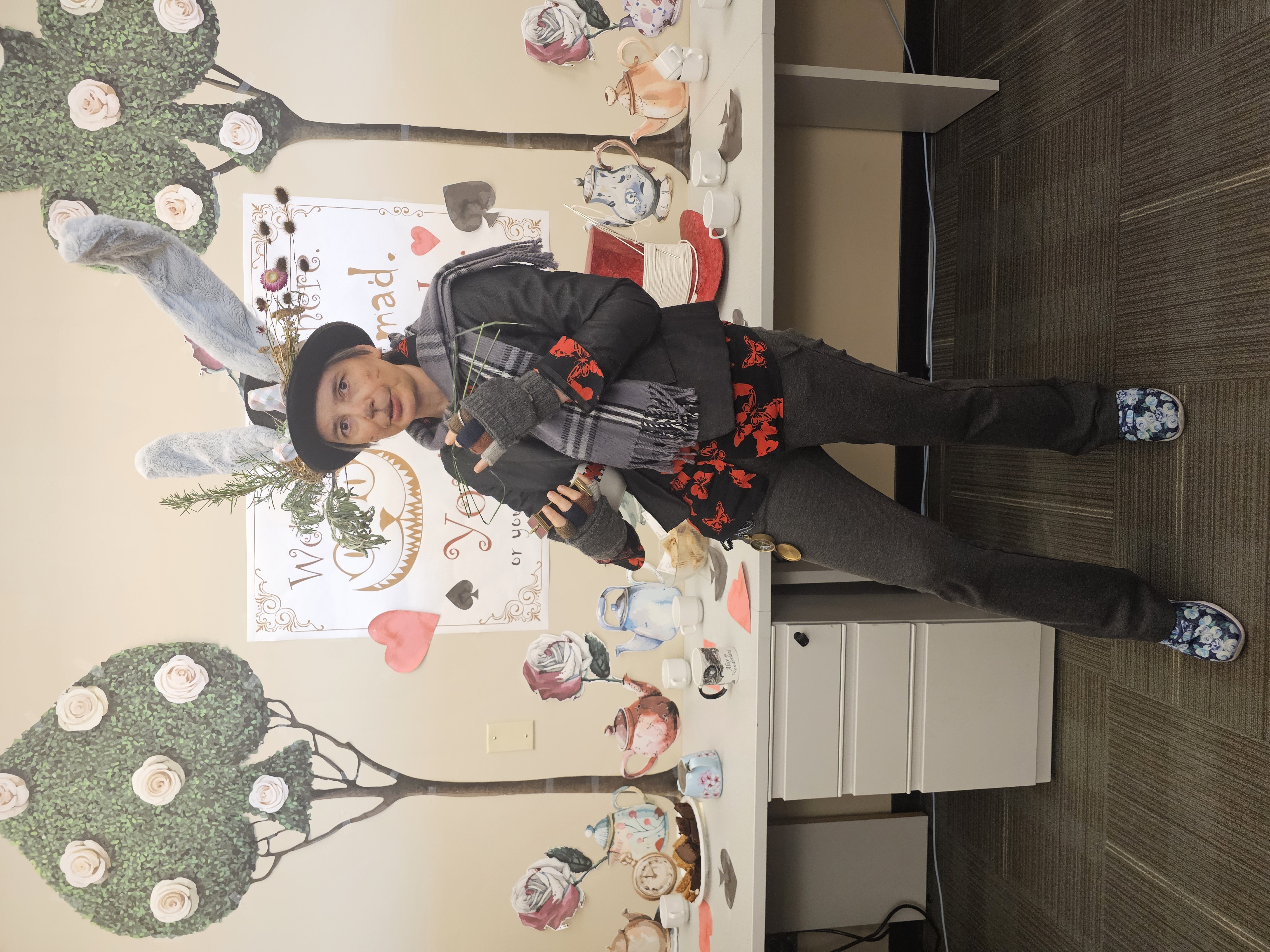 Hannah Benedychuk dressed as March Hare from Alice in Wonderland