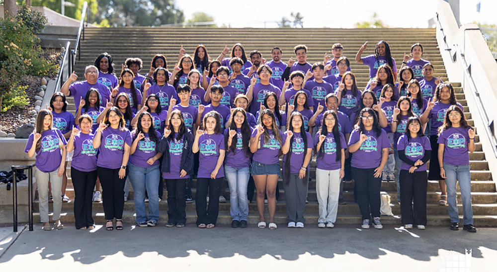 Group of summer bridge students on campus