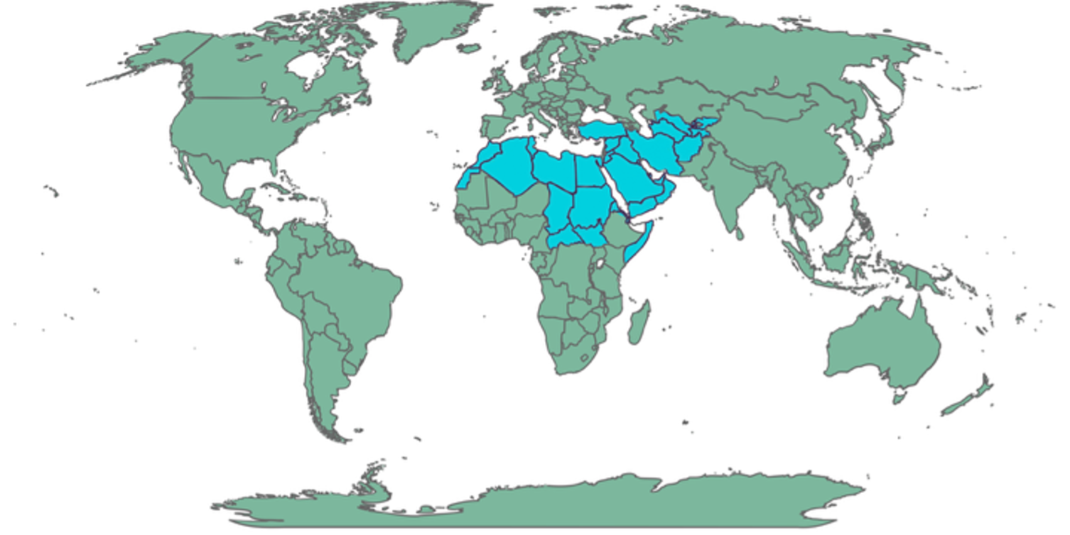 SWANA world map