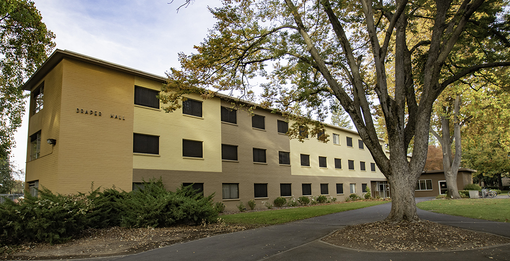 Exterior of Draper Residency Hall On The Sac State Campus